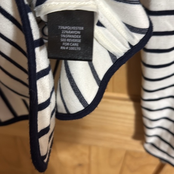 White and Blue Striped Blazer Jacket by Valerie Bertinelli - Picture 6 of 6